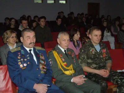 Учасники вечора воїни-афганці (з ліва на право) Бабюк Михайло Іванович, Дехтяр Микола Миколайович, Семцов Анатолій