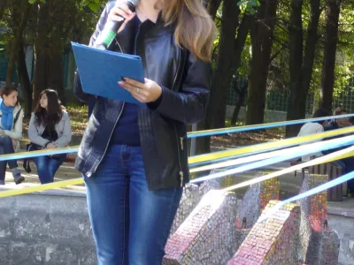 Студентка ВНТУ Благодир Марина декламує твір Шевченка