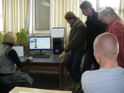 Екскурс по сайту НТБ ВНТУ проводить директор бібліотеки Т. Є. Притуляк